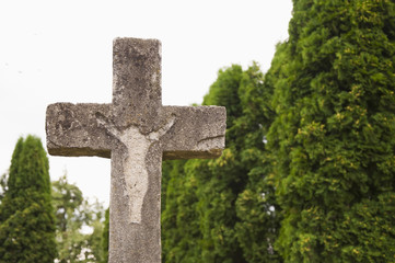 An imprint of a destroyed crucifix on the cross (religion, concept faith and death)