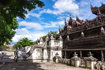 Shwenandaw Kyaung Monastery or Golden Palace Monastery at Mandalay, Myanmar