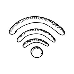 wave connection sketch isolated on white background