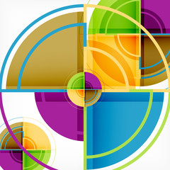 Creative circles geometric abstract background with 3d effect