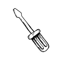 screwdriver tool. small sketch isolated on white background