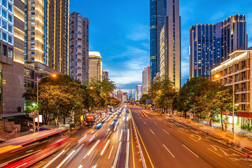 Fototapeta na wymiar Shenzhen city roads and traffic lights