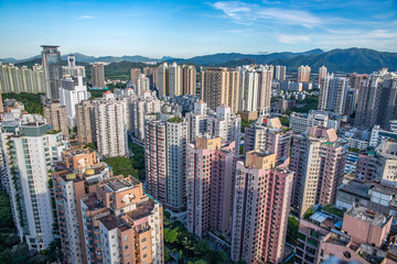 Fototapeta na wymiar Shenzhen Futian District intensive real estate development and Chengzhong Village