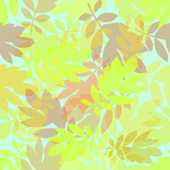 Fototapeta na wymiar The pattern of autumn yellow transparent leaves on a blue background, you can use for textiles, background cards, napkins, wrapping paper and more.