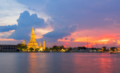 Wat Arun Temple at sunset in bangkok Thailand. Wat Arun is a Buddhist temple in Bangkok Yai district of Bangkok, Thailand, Wat Arun is among the best known of Thailand's landmarks