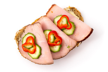 Belegtes Brot mit Lorbeerschinken