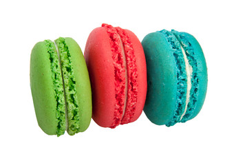 colorful macaroons isolated on the white background