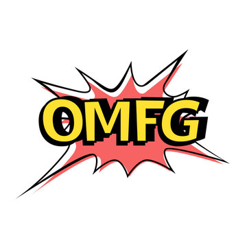 Vector OMFG speech bubble. Colorful emotional icon isolated on white background. Comic and cartoon style.