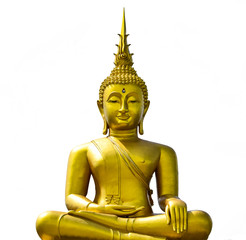 Golden Buddha statue from Thailand.isolated on white background,symbol of religion buddhism.design...