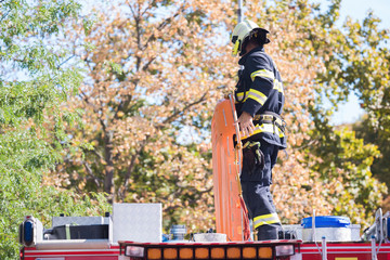 Firefighters intervening in a disaster