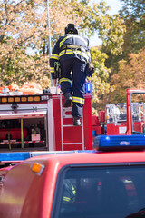 Firefighters intervening in a disaster