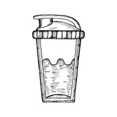 sports cocktail shaker sketch isolated