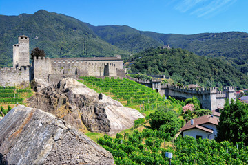 Fototapeta na wymiar I castelli di Bellinzona in Svizzera
