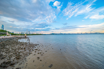 Fototapeta na wymiar Shenzhen Bay Park Beach Scenery