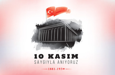 10 kasim - 10 November, Mustafa Kemal Ataturk Death Day. - obrazy, fototapety, plakaty