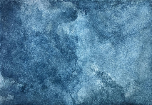 Watercolor Wet Background. Blue .Watercolor abstract background. Hand painted watercolor background. Watercolor wash. Abstract painting. Watercolor wash.