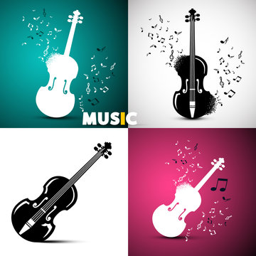 Music Design with Violins and Notes