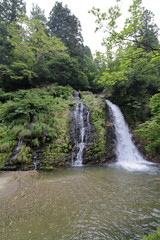 Fototapeta na wymiar 銀山温泉 白銀の滝