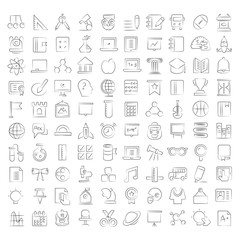 hand drawn education icons, school icons