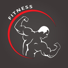 Fitness Gym Man. Vector Logo. Vector illustration.