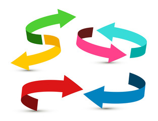 Colorful Arrow Symbols. Arrow Icons Isolated on White Background.