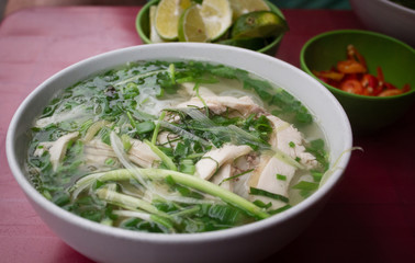 Pho - rice noodle chicken soup