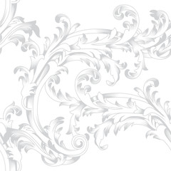 Black vintage floral ornament pattern, Vector.
