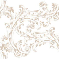 Golden seamless floral pattern, ornament, backround. Vector.