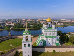 Fototapeta na wymiar Trinity Cathedral Pskov Kremlin, Pskov city Russia