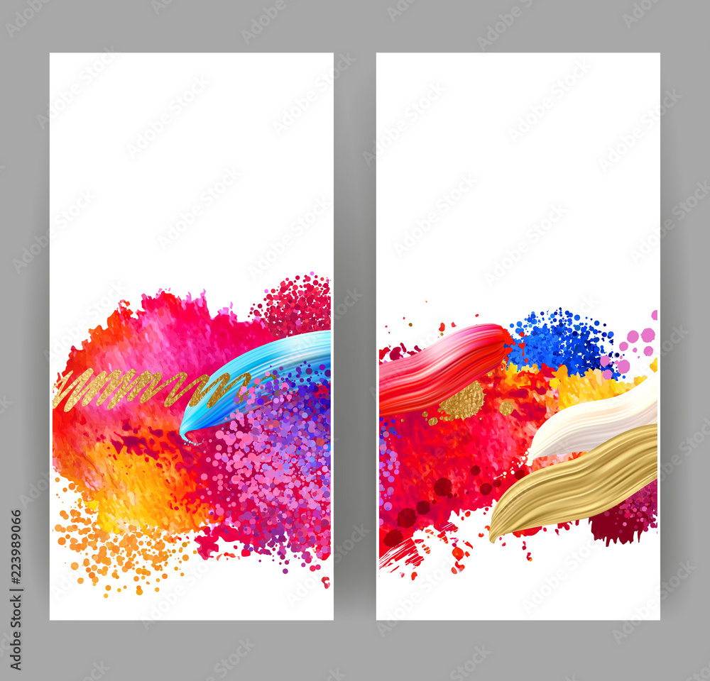 Aufkleber Bright blobs and stains. Watercolor abstract background for creative design.