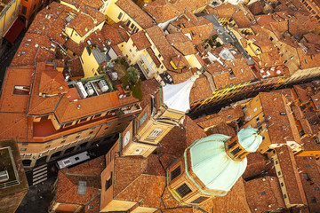 Italy. Top-view to Bologna city