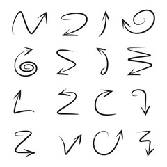 Obraz premium hand drawn arrows collection on white background