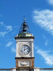 Fototapeta na wymiar Clock Tower of Piazza del Popolo, Ravenna, Italy