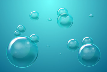 Vector Soap Water Bubbles. Transparent Isolated Realistic Design Elements. Can be used with any Background.
