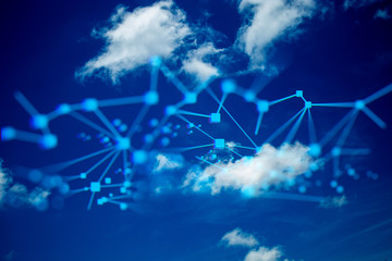 background web with cloud storage network internet concept