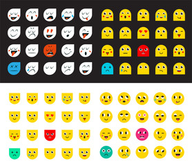 Big Set of Emoticons or Emoji for Devices. Vector Illustration.
