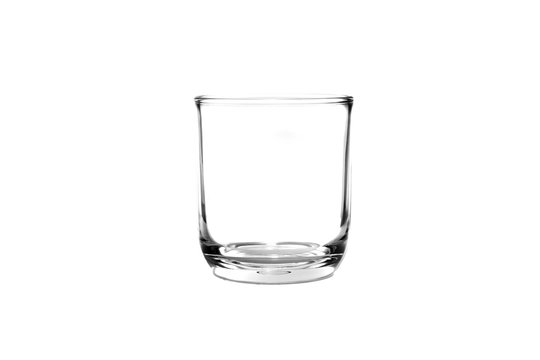 Empty simple glass isolated on white background