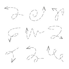 hand drawn dashed arrows