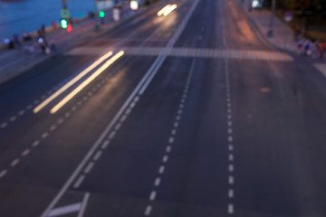 Bokeh motorway at night as an abstract background