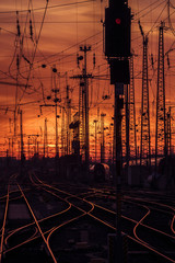 Bahnhof im Abendrot