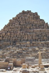 Ruins at the Pyramids of Giza site, Cairo, Egypt, North Africa