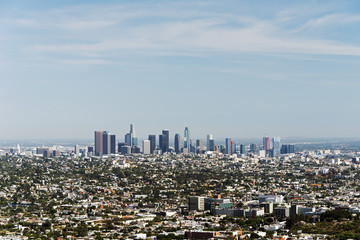 Ariel view of Los Angeles, California in summer time