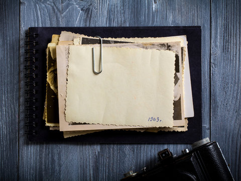 vintage photo camera art photos notebook retro style
