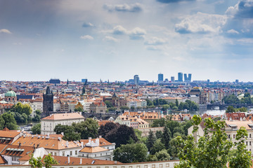 Fototapeta na wymiar aerial view of the city of Prague
