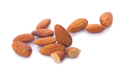 Almonds isolated on white background