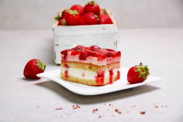 Delicious and sweet Strawberry Cakes on a plate