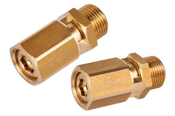 emergency valve. Spare parts for professional coffeee machines. Isolated. Barista equipment