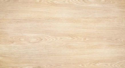 Fotobehang Bovenaanzicht van hout of multiplex voor achtergrond, lichte houten tafel met natuurpatroon en kleur, abstracte achtergrond © scaliger