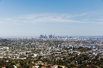 Ariel view of Los Angeles, California in summer time