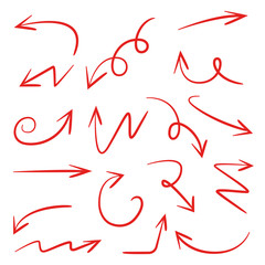 red hand doodle arrows